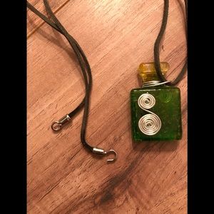 Necklace Hand made Magic bottle with silver accent